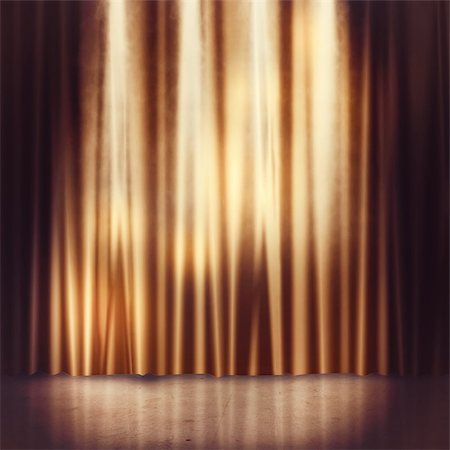empty stage event - Background of golden curtains of a stage Stock Photo - Budget Royalty-Free & Subscription, Code: 400-08256832