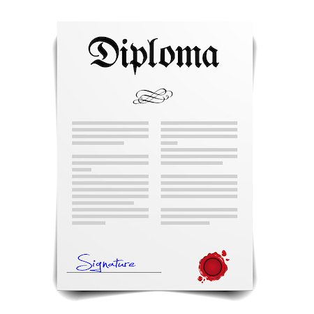 detailed illustration of a Diploma Letter, eps10 vector Fotografie stock - Microstock e Abbonamento, Codice: 400-08256936