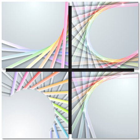 paper cut illustration - Abstract paper rainbow ribbons on gray background Stock Photo - Budget Royalty-Free & Subscription, Code: 400-08257001