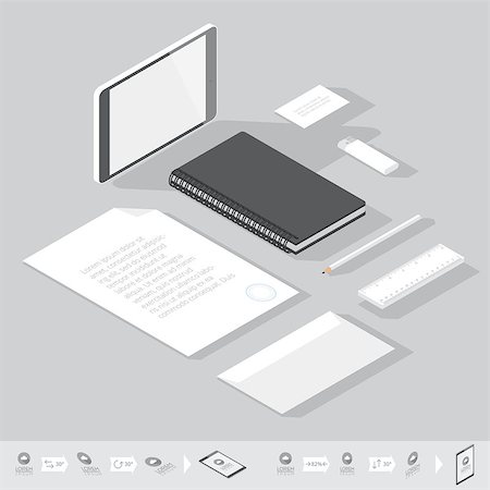simsearch:400-08257177,k - Corporate identity mock-up template. Flat isometric design. Vector illustration. Stock Photo - Budget Royalty-Free & Subscription, Code: 400-08257174
