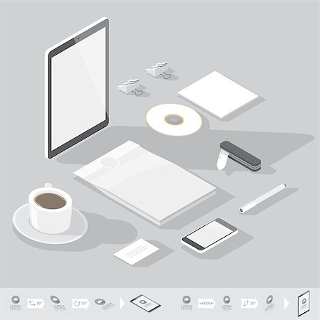 simsearch:400-08257177,k - Corporate identity mock-up template. Flat isometric design. Vector illustration. Stock Photo - Budget Royalty-Free & Subscription, Code: 400-08257175