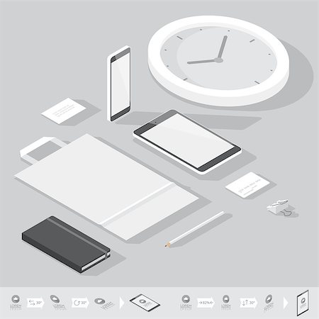 simsearch:400-08257177,k - Corporate identity mock-up template. Flat isometric design. Vector illustration. Stock Photo - Budget Royalty-Free & Subscription, Code: 400-08257176