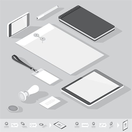 simsearch:400-08257177,k - Corporate identity mock-up template. Flat isometric design. Vector illustration. Stock Photo - Budget Royalty-Free & Subscription, Code: 400-08257177