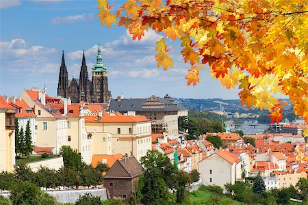 simsearch:400-07620236,k - view of Prague from Hradcany district at fall day, Czech Republic Stock Photo - Budget Royalty-Free & Subscription, Code: 400-08257239