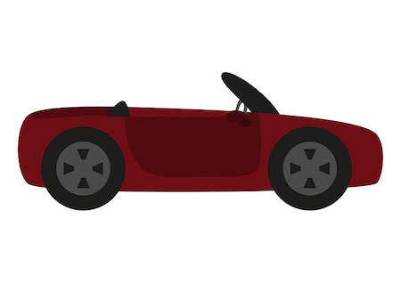 simsearch:400-08612289,k - Cartoon car isolated on white background, simple cartoon red sport car in flat style Stock Photo - Budget Royalty-Free & Subscription, Code: 400-08257264