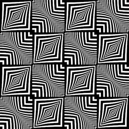 simsearch:400-08409083,k - Seamless wavy checked pattern. Geometric texture. Vector art. Photographie de stock - Aubaine LD & Abonnement, Code: 400-08257435