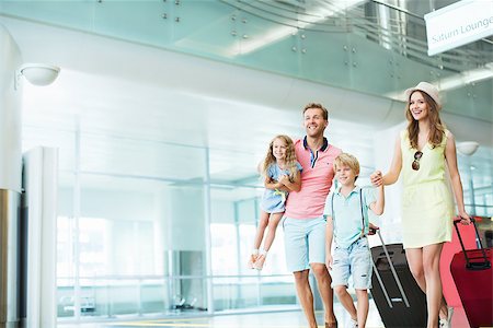 family and luggage summer - Family with children at the airport Stock Photo - Budget Royalty-Free & Subscription, Code: 400-08257476