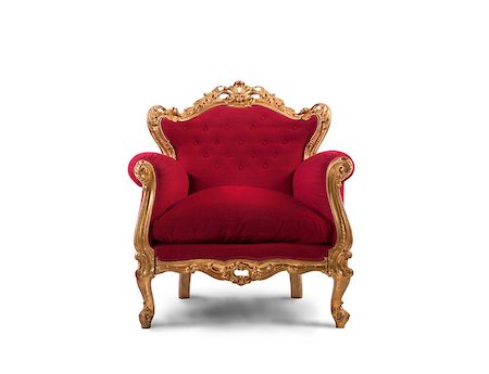 Concept of luxury and success with red velvet and gold armchair Photographie de stock - Aubaine LD & Abonnement, Code: 400-08257526