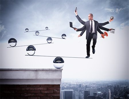 simsearch:400-08257770,k - Businessman balancing on boards with iron balls Foto de stock - Super Valor sin royalties y Suscripción, Código: 400-08257616