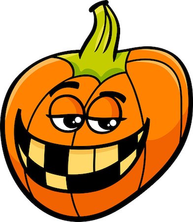simsearch:400-06393288,k - Cartoon Illustration of Funny Halloween Pumpkin or Jack Lantern Photographie de stock - Aubaine LD & Abonnement, Code: 400-08257741
