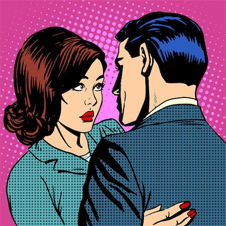 simsearch:400-08196064,k - Couple in love hugging pop art retro style Stock Photo - Budget Royalty-Free & Subscription, Code: 400-08257877