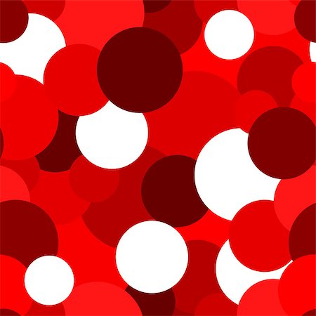 Abstract geometric seamless pattern with circles in shades of red. Illustration can be copied without any seams. Vector eps10. Stock Photo - Budget Royalty-Free & Subscription, Code: 400-08257888