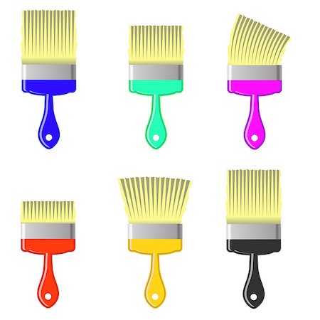 simsearch:400-08796801,k - Set of Colorful Paintbrushes Isolated on White Background Stockbilder - Microstock & Abonnement, Bildnummer: 400-08257906