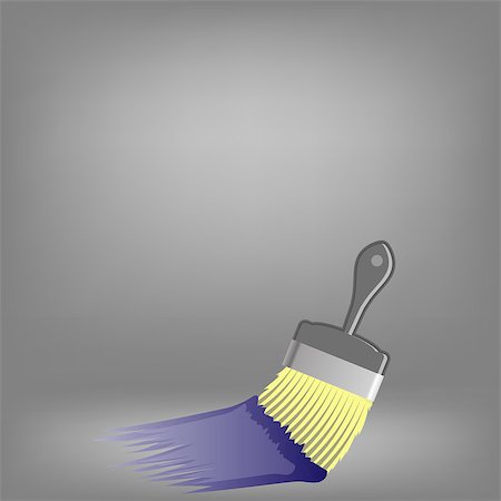 simsearch:400-08796801,k - Paint Brush and Blue Paint on Grey Background Stockbilder - Microstock & Abonnement, Bildnummer: 400-08257914