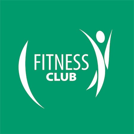symbols modern art - Abstract vector logo for fitness clubs on a green background Photographie de stock - Aubaine LD & Abonnement, Code: 400-08257947