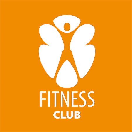 symbols modern art - Abstract vector logo for a fitness club on an orange background Photographie de stock - Aubaine LD & Abonnement, Code: 400-08257943