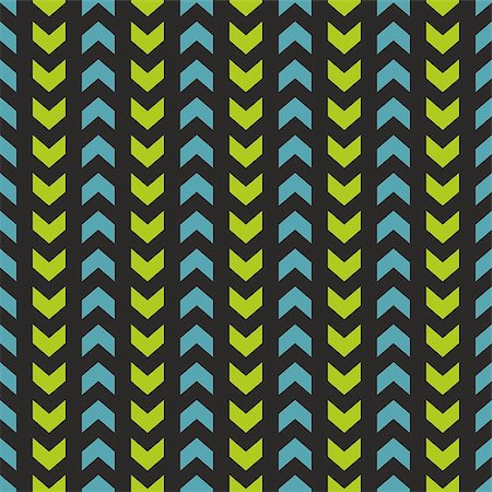 simsearch:400-08675660,k - Tile vector pattern with blue and mint green zig zag print on black background for seamless decoration wallpaper Stock Photo - Budget Royalty-Free & Subscription, Code: 400-08257977