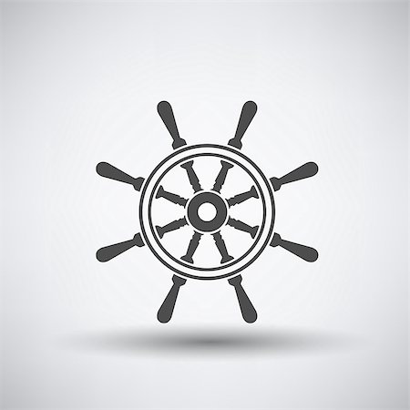 fishing boat at sea illustration - Fishing icon with steering wheel over gray background. Vector illustration. Stock Photo - Budget Royalty-Free & Subscription, Code: 400-08258027