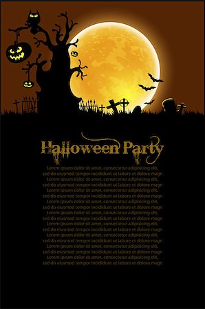 simsearch:400-08260546,k - design template for Halloween party invitations with place for text Fotografie stock - Microstock e Abbonamento, Codice: 400-08258055