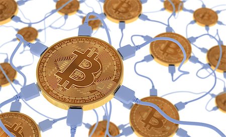 simsearch:400-08263202,k - Bitcoins Connected To The Neural Network. 3D Scene. Stockbilder - Microstock & Abonnement, Bildnummer: 400-08258080