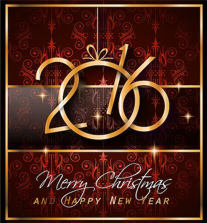 simsearch:400-08318552,k - 2016 Happy New Year Background for your Christmas Flyers, dinner invitations, festive posters, restaurant menu cover, book cover,promotional depliant, Elegant greetings cards and so on. Stock Photo - Budget Royalty-Free & Subscription, Code: 400-08258309