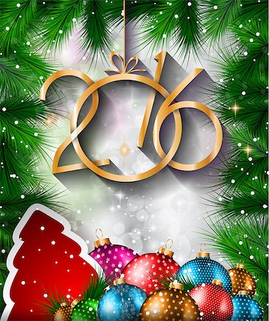 simsearch:400-08318552,k - 2016 Happy New Year Background for your Christmas dinner invitations, festive posters, restaurant menu cover, book cover,promotional depliant, Elegant greetings cards and so on. Stock Photo - Budget Royalty-Free & Subscription, Code: 400-08258312