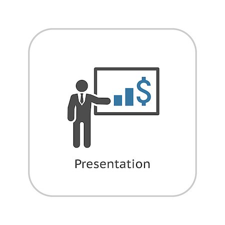 simsearch:400-08750925,k - Presentation Icon. Business Concept. Flat Design. Isolated Icon. Stock Photo - Budget Royalty-Free & Subscription, Code: 400-08258483