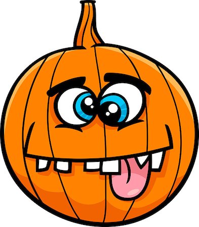 simsearch:400-07332399,k - Cartoon Illustration of Funny Halloween Pumpkin or Jack Lantern Stock Photo - Budget Royalty-Free & Subscription, Code: 400-08258735