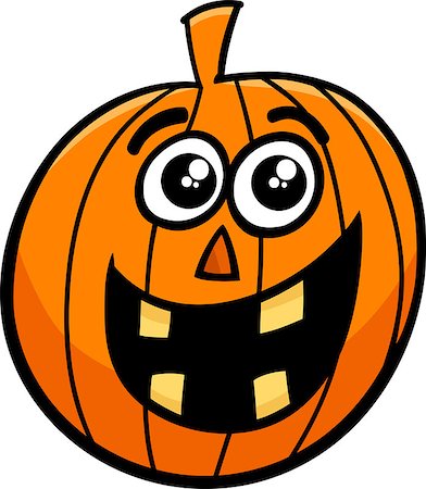 simsearch:400-06393288,k - Cartoon Illustration of Halloween Pumpkin or Jack Lantern Photographie de stock - Aubaine LD & Abonnement, Code: 400-08258736