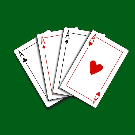 simsearch:400-05112861,k - Set of four card icons with aces over green background. Vector illustration. Stockbilder - Microstock & Abonnement, Bildnummer: 400-08259054