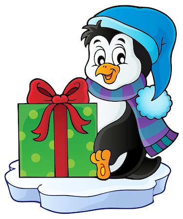 simsearch:400-08259089,k - Christmas penguin topic image 5 - eps10 vector illustration. Stock Photo - Budget Royalty-Free & Subscription, Code: 400-08259080