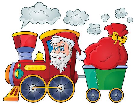 simsearch:400-08343929,k - Christmas train theme image 1 - eps10 vector illustration. Foto de stock - Royalty-Free Super Valor e Assinatura, Número: 400-08259083