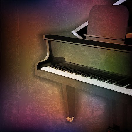 abstract grunge music background with grand piano on brown vector illustration Stock Photo - Budget Royalty-Free & Subscription, Code: 400-08259126