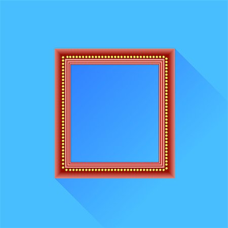 simsearch:400-08162351,k - Red Wood Frame Isolated on Blue Background. Stock Photo - Budget Royalty-Free & Subscription, Code: 400-08259189