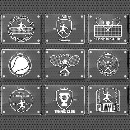 football court images - Vector illustration of various stylized tennis icons Foto de stock - Super Valor sin royalties y Suscripción, Código: 400-08259319
