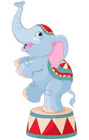 simsearch:400-08258875,k - Illustration of cute circus elephant on pedestal Stock Photo - Budget Royalty-Free & Subscription, Code: 400-08259382