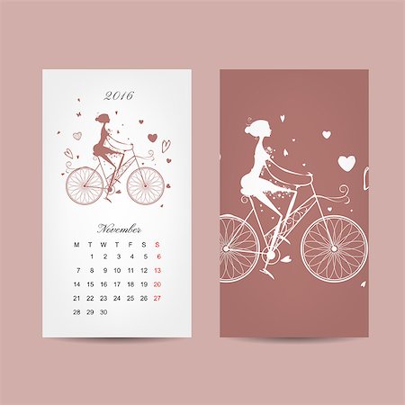 simsearch:400-08262897,k - Calendar 2016 grid. Fashion girls design. Vector illustration Fotografie stock - Microstock e Abbonamento, Codice: 400-08259564