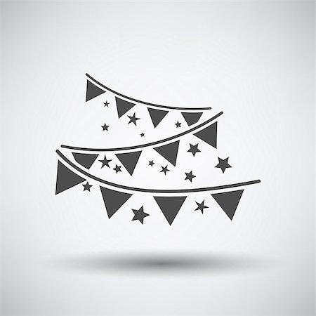 simsearch:400-06694470,k - Party garland icon on gray background with round shadow. Vector illustration. Stock Photo - Budget Royalty-Free & Subscription, Code: 400-08259597