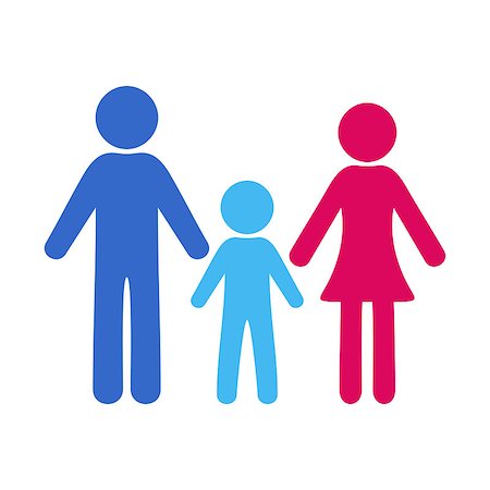 simsearch:400-05131090,k - Colorful vector simple family icon with one boy Stock Photo - Budget Royalty-Free & Subscription, Code: 400-08259768