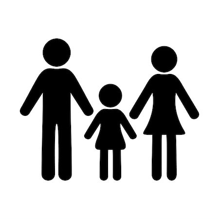 simsearch:400-05131090,k - Black vector simple family icon with one girl Stock Photo - Budget Royalty-Free & Subscription, Code: 400-08259760