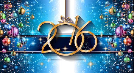 simsearch:400-08318552,k - 2016 Happy New Year Background for your Christmas Flyers, dinner invitations, festive posters, restaurant menu cover, book cover,promotional depliant, Elegant greetings cards and so on. Stock Photo - Budget Royalty-Free & Subscription, Code: 400-08259814