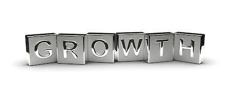 Metal Growth Text (isolated on white background) Photographie de stock - Aubaine LD & Abonnement, Code: 400-08250476