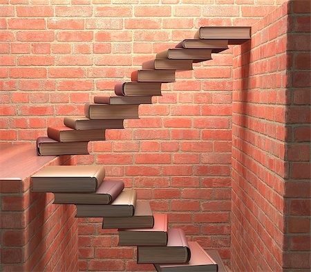 Stairs made of books on a concept of learning and achievement of success. Stock Photo - Budget Royalty-Free & Subscription, Code: 400-08250650