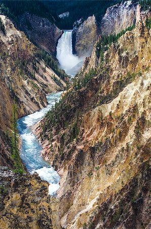 Landscape view at Grand canyon of Yellowstone, Wyoming, USA Stock Photo - Budget Royalty-Free & Subscription, Code: 400-08250684