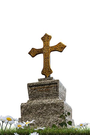 spooky field - tombstone isolated on white background Stock Photo - Budget Royalty-Free & Subscription, Code: 400-08250697
