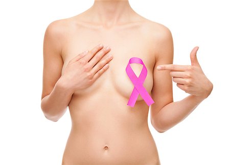 simsearch:400-04839981,k - Woman with a pink breast cancer awareness ribbon Photographie de stock - Aubaine LD & Abonnement, Code: 400-08250707