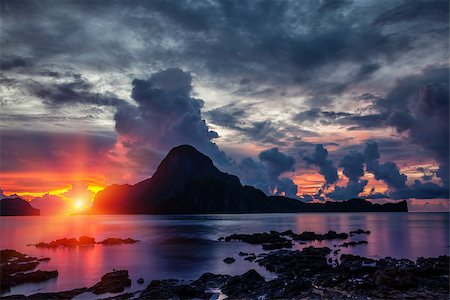 simsearch:400-08254225,k - Stunning sunset scenery in beautiful El Nido, Philippines Stock Photo - Budget Royalty-Free & Subscription, Code: 400-08250722