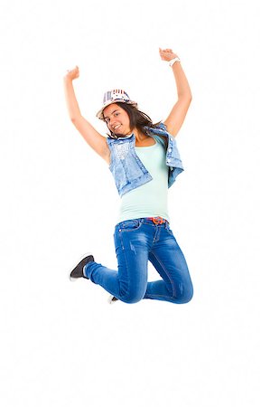 Beautiful teen girl jumping. Foto de stock - Super Valor sin royalties y Suscripción, Código: 400-08250730