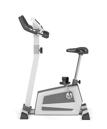 simulator - Exercise bicycle on white background Stock Photo - Budget Royalty-Free & Subscription, Code: 400-08250877