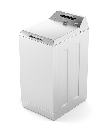 Silver top load washing machine on white background Photographie de stock - Aubaine LD & Abonnement, Code: 400-08250885
